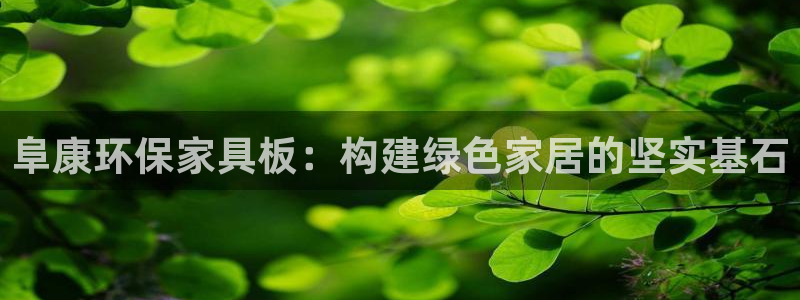 杏耀官方：阜康环保家具板：构建绿色家居的坚实基石
